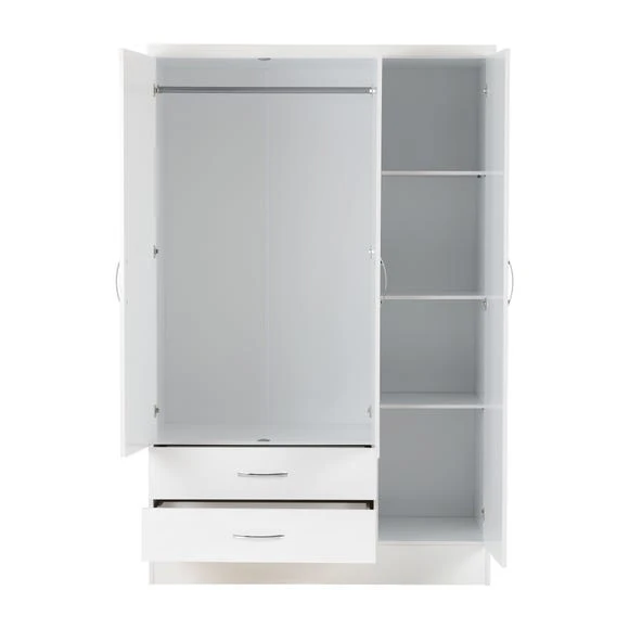 Budget ???? Seconique Nevada Triple 2 Drawer Wardrobe, Mirrored ???? - Image 4