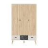 Deals ❤️ Seconique Nordic Triple 3 Drawer Wardrobe, White ????