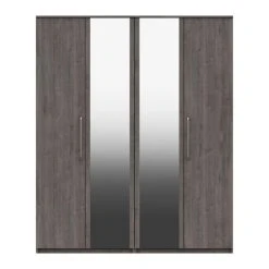 Best Pirce ???? One Call Furniture Parker 4 Door Wardrobe, Mirrored ⌛