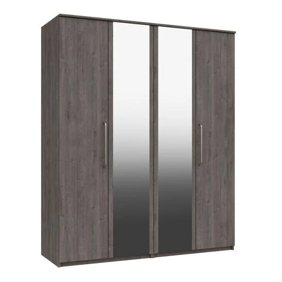 Best Pirce ???? One Call Furniture Parker 4 Door Wardrobe, Mirrored ⌛ - Image 2