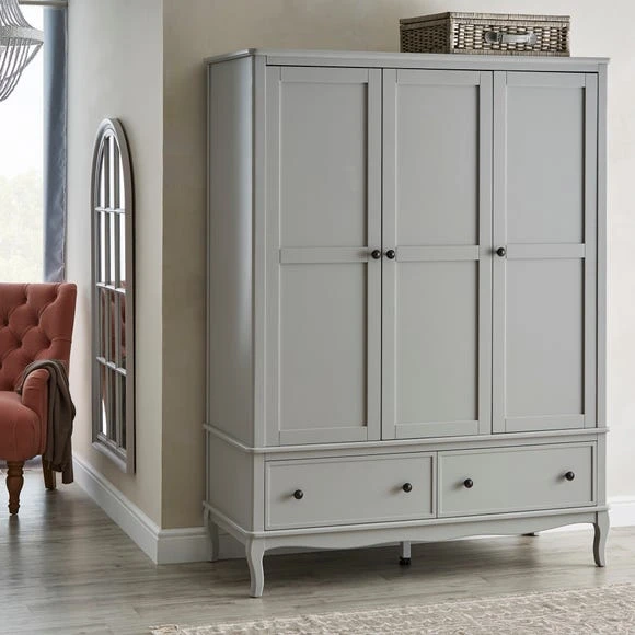 Budget ⭐ Dunelm Clara Triple Wardrobe, Grey ????