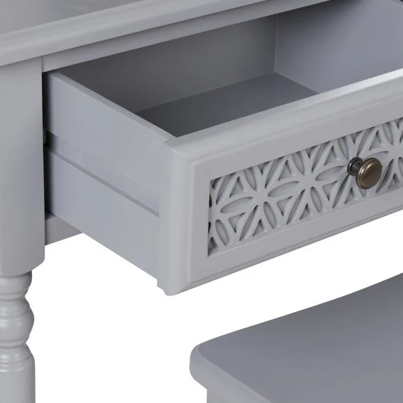 Coupon ???? Dunelm Carys 2 Drawer ???? Dressing Table Set with Mirror, Grey ???? - Image 5