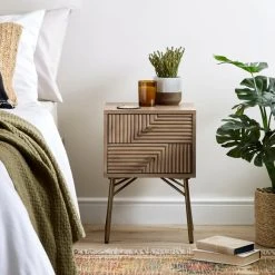 Cheap ⌛ Dunelm Priya 2 Drawer Side Table, Mango Wood ????