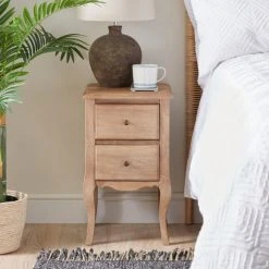Deals ???? Dunelm Giselle 2 Drawer Bedside Table, Mango Wood ????