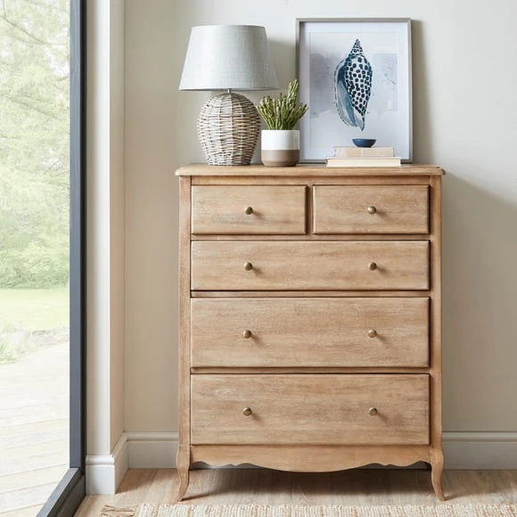 Cheapest ???? Dunelm Giselle 5 Drawer Chest, Mango Wood ✔️