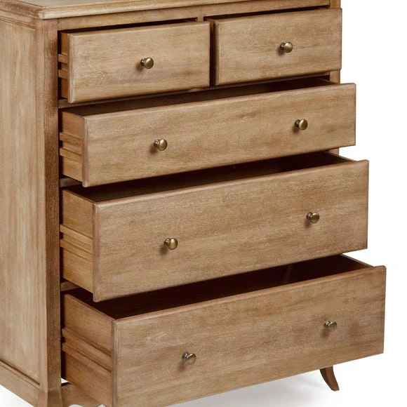 Cheapest ???? Dunelm Giselle 5 Drawer Chest, Mango Wood ✔️ - Image 4