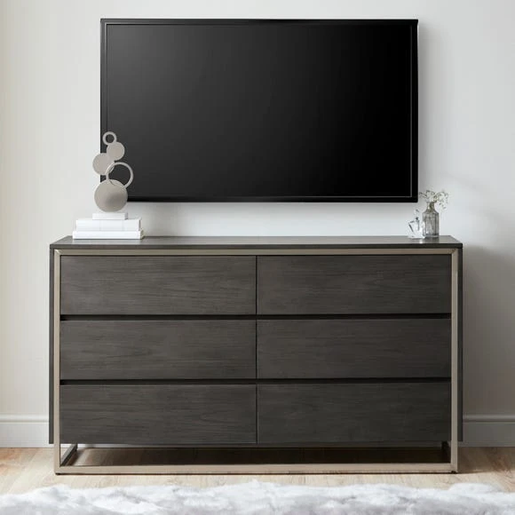 Discount ❤️ Dunelm Logan 6 Drawer Chest, Grey ???? - Image 2