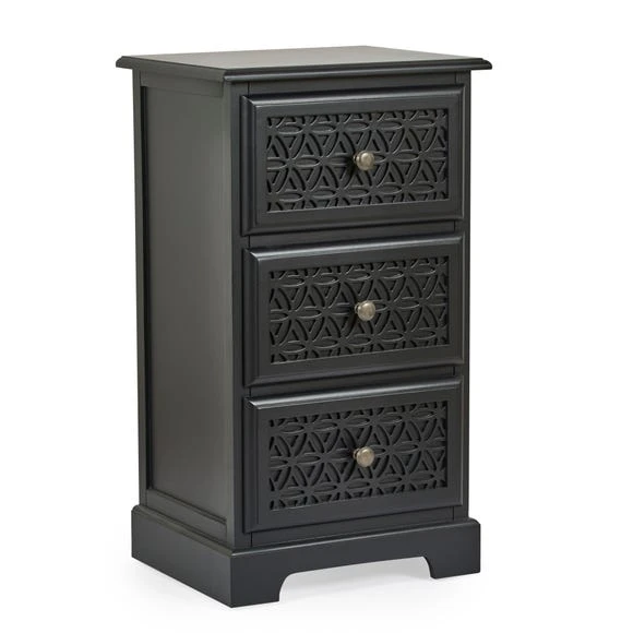 Budget ✔️ Dunelm Carys 3 Drawer Bedside Table, Pine ???? - Image 2