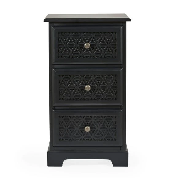 Budget ✔️ Dunelm Carys 3 Drawer Bedside Table, Pine ???? - Image 3