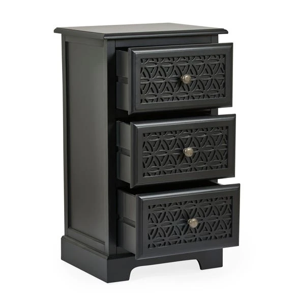 Budget ✔️ Dunelm Carys 3 Drawer Bedside Table, Pine ???? - Image 4