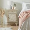 Best Pirce ???? Dunelm Lucille 1 Drawer & 1 Door Bedside Table, White Wash ????
