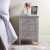 Flash Sale ???? Dunelm Josie Floral 3 Drawer Bedside Table, Grey ????