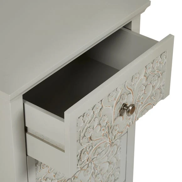 Flash Sale ???? Dunelm Josie Floral 3 Drawer Bedside Table, Grey ???? - Image 5