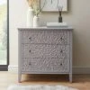 Budget ???? Dunelm Josie Floral 3 Drawer Chest, Grey ⭐