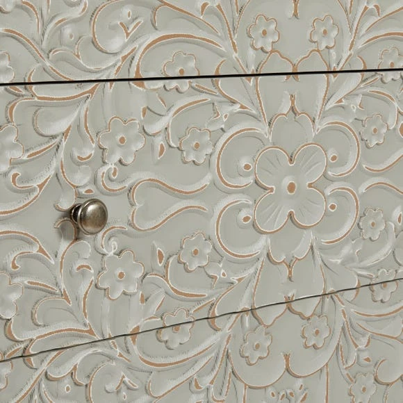 Budget ???? Dunelm Josie Floral 3 Drawer Chest, Grey ⭐ - Image 5