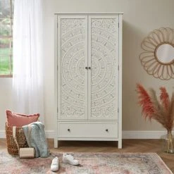 Outlet ❤️ Dunelm Samira Double 1 Drawer Wardrobe, White ⭐