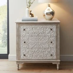 Budget ???? Dunelm Lucille 3 Drawer Chest, White ????