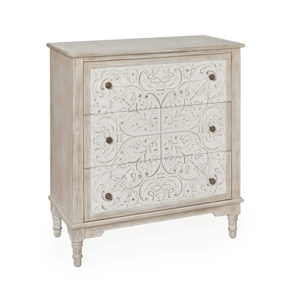 Budget ???? Dunelm Lucille 3 Drawer Chest, White ???? - Image 3