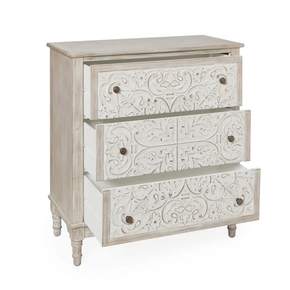 Budget ???? Dunelm Lucille 3 Drawer Chest, White ???? - Image 4