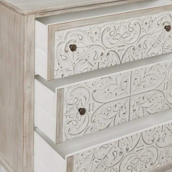 Budget ???? Dunelm Lucille 3 Drawer Chest, White ???? - Image 5