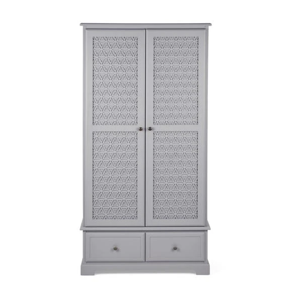 Budget ???? Dunelm Carys Double 2 Drawer Wardrobe, Grey ???? - Image 2