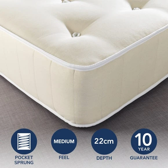 Best Sale ???? Fogarty Fogarty Dreamy Comfort Eco Cotton 1000 Pocket Sprung Mattress ✨