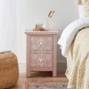 Deals ⌛ Dunelm Mabel 2 Drawer Bedside Table, Blush Patterned ????
