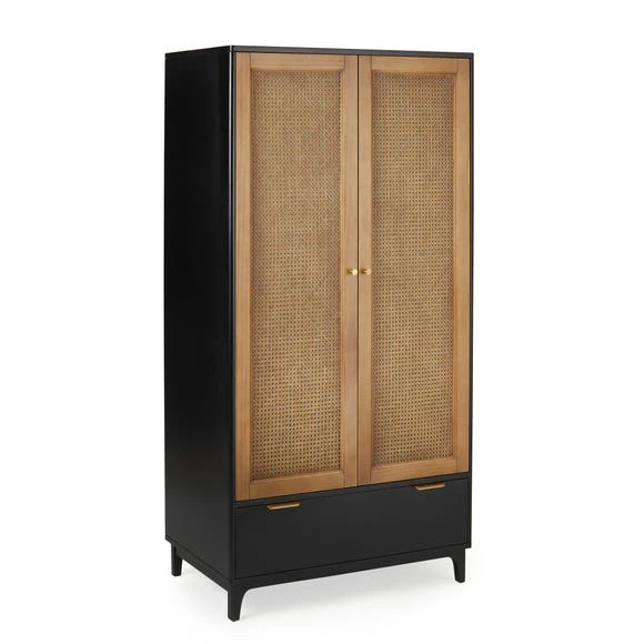 Buy ❤️ Dunelm Franco Double 1 Drawer Wardrobe, Black ???? - Image 2