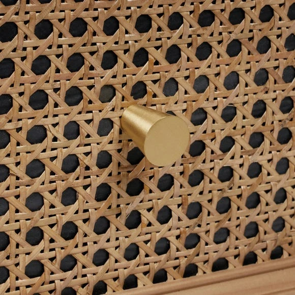 Best reviews of ???? Dunelm Franco 2 Drawer Bedside Table, Black & Cane ???? - Image 4