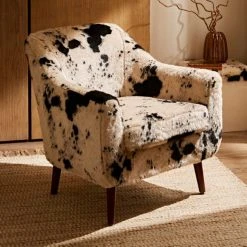 Wholesale ???? Dunelm Eddie Faux Cow Hide Tub Armchair ????
