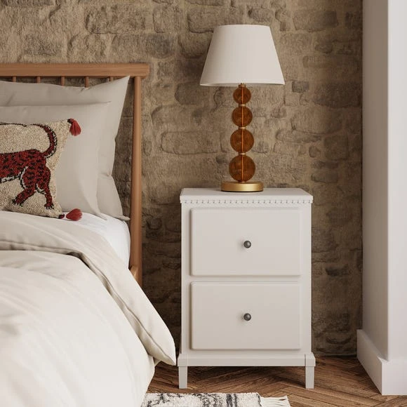 Best Sale ???? Dunelm Marco 2 Drawer Bedside Table, Ivory ????