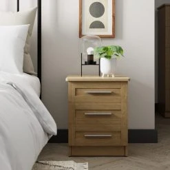 Cheap ???? Dunelm Toby 3 Drawer Bedside Table ✨