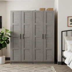 Brand new ⌛ Dunelm Toby 4 Door Wardrobe Grey ⭐