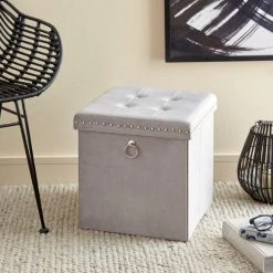 Coupon ⌛ Dunelm Luxe Traveller Grey Velvet Cube ✔️