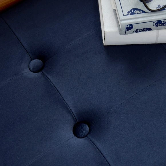 Promo ???? Dunelm Luxe Traveller Navy Velvet Ottoman ???? - Image 2