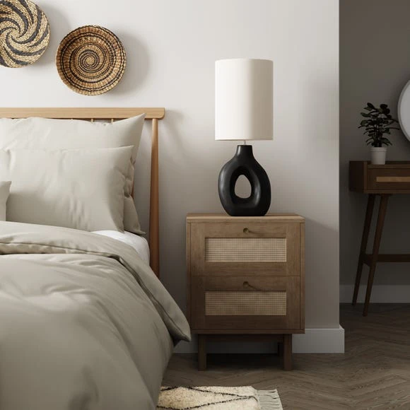 Deals ???? Dunelm Indi 2 Drawer Bedside Table, Mango Wood ????