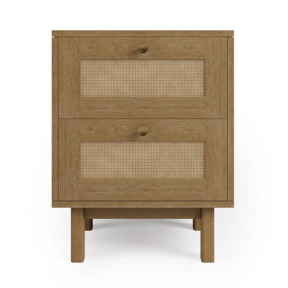 Deals ???? Dunelm Indi 2 Drawer Bedside Table, Mango Wood ???? - Image 3