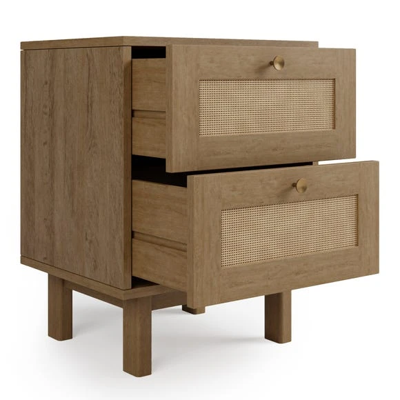 Deals ???? Dunelm Indi 2 Drawer Bedside Table, Mango Wood ???? - Image 5