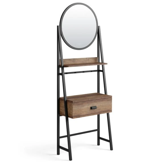 Promo ???? Dunelm Fulton 1 Drawer Standing ???? Dressing Table with Mirror, Pine Effect ???? - Image 2