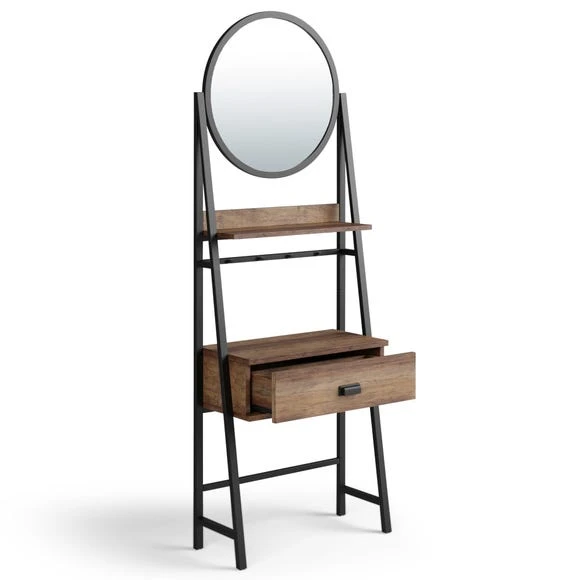 Promo ???? Dunelm Fulton 1 Drawer Standing ???? Dressing Table with Mirror, Pine Effect ???? - Image 5