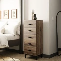 Brand new ???? Dunelm Fulton Tall 5 Drawer Chest, Pine Effect ????