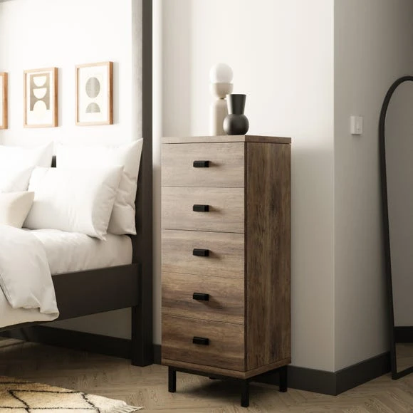 Brand new ???? Dunelm Fulton Tall 5 Drawer Chest, Pine Effect ????