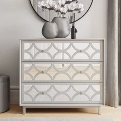New ❤️ Dunelm Delphi 3 Drawer Chest, Mirrored ????