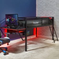 New ???? X Rocker X Rocker Sanctum Gaming Mid Sleeper Bunk Bed with Desk ⌛