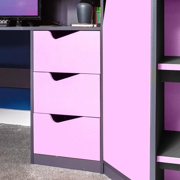 Discount ???? X Rocker X Rocker Hideout Gaming High Sleeper Bunk Bed and Desk ❤️ - Image 3