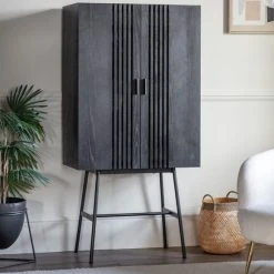 Budget ???? Englewood 2 Door Drinks Cabinet, Black ????