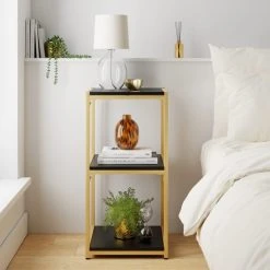 Brand new ❤️ Dunelm Modular Gold & Black 3 Shelf Small Shelving Unit ????