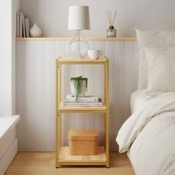 Brand new ???? Dunelm Modular Gold & Light Oak 3 Shelf Small Shelving Unit ????