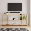 Budget ???? Dunelm Modular Gold & Light Oak 3 Shelf Wide Shelving Unit ????