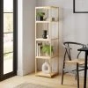Best deal ???? Dunelm Modular Gold & Light Oak 5 Shelf Tall Shelving Unit ????